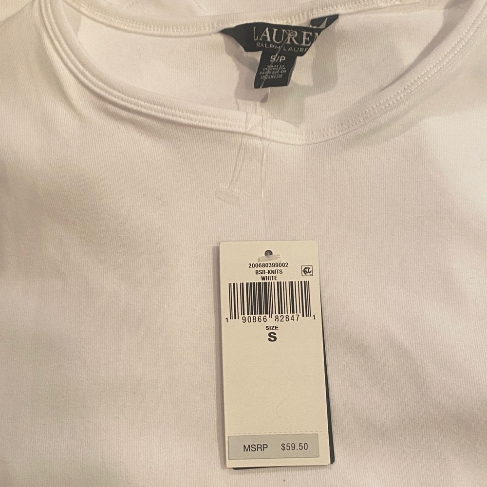 Lauren Ralph Lauren White Long -Sleeve Crewneck Tee
